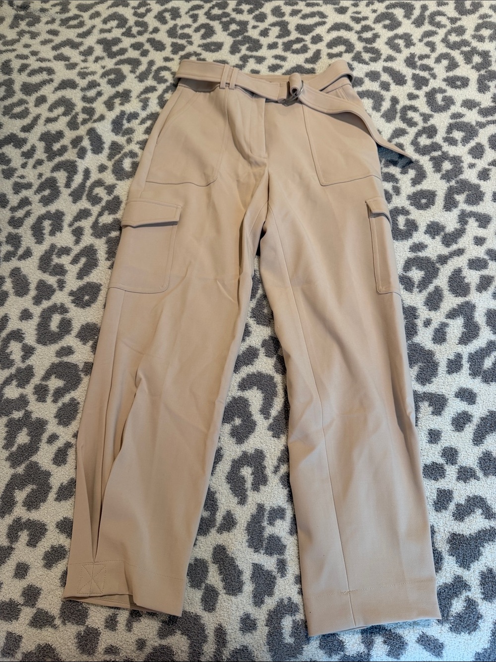 Express Women's Tan Cargo Pants with Belt